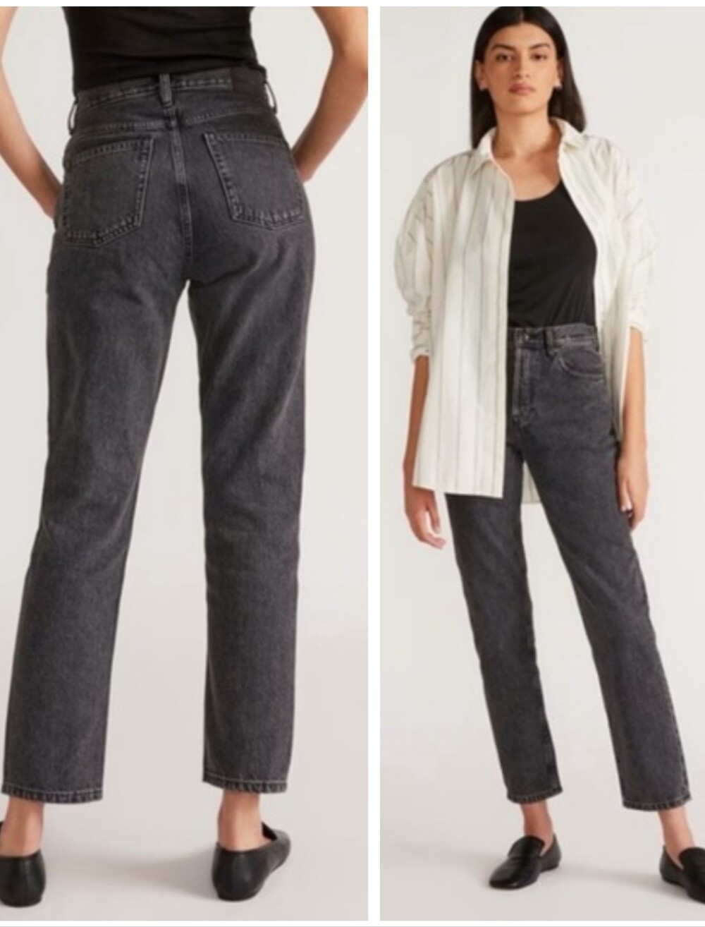 Everlane The Cheeky High-Rise Jeans Women's 30 Crop Faded Black Retro Minimalist
